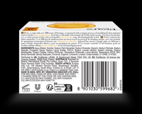 Pears Soap Bar Pure & Gentle with Natural oils 100gX2